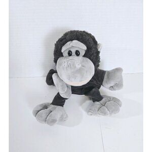 JSQ Toys Monkey 10" tall Gray Hand Puppet Plush Vintage
